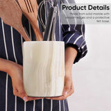 White Onyx Utensil Holder For Home & Kitchen Accessories - Cutlery Holders Countertop Organizer