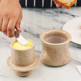 Marble Butter Keeper - Handcrafted French Butter Crock with Lid
