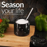 Decorative black marble salt and pepper container for table use