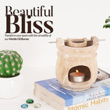 Travertine Wax warmer used as Easter and Christmas home decor centerpiece