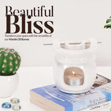 White Marble Wax warmer used as Easter and Christmas home decor centerpiece
