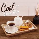 Rectangular travertine tray used as coffee tray with cup and biscuits