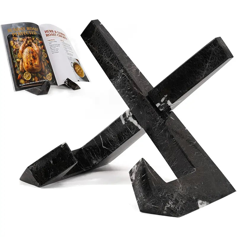 Marble Cookbook Stand for Kitchen Counter 8 Inch Recipe Book Holder