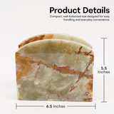 Marble Napkin Holder — White Onyx & Travertine Stone Tissue Holder & Marble Tissue Organizer