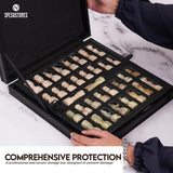 Marble Chess Pieces in Foam-Lined Storage Box