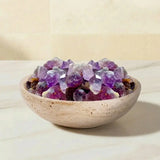 Travertine Bowl — Natural Stone Serving Bowl & Fruit Bowl in 3 Sizes for Kitchen & Dining