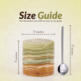 Size dimensions of green marble salt cellar by Speshstones