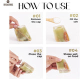 How to refill and use marble salt and pepper shakers with tray and toothpick holder in green