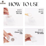 How to refill and use marble salt and pepper shakers with tray and toothpick holder in white