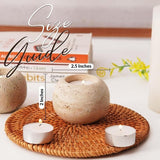 Size guide image for large travertine marble tea light candle holders