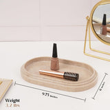 Size guide of marble oval tray in verona for vanity, food, or decor use