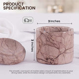 Size guide showing measurements of  marinara marble salt and pepper containers