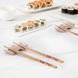 Natural Brown marble chopstick rests in formal dinner party place setting — natural stone chopstick holder and knife rest for entertaining and hosting by Speshstones