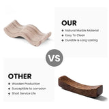 Natural brown marble chopstick rests vs wood chopstick rests comparison — natural marble material is easy to clean and durable while wood is susceptible to corrosion and has short service life — stone chopstick holder by Speshstones