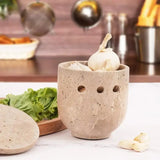 Garlic Keeper - Marble Garlic Jar & Storage Container for Fresh Garlic
