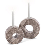 Front view of 5-inch oceanic marble candle holders set of 2 by Speshstones