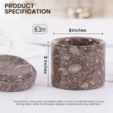 Size guide showing measurements of  oceanic marble salt and pepper containers