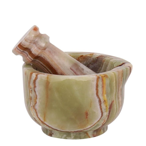 Marble Mortar and Pestle Set – Small Stone Crusher Bowl for Spices, Herbs & Pills