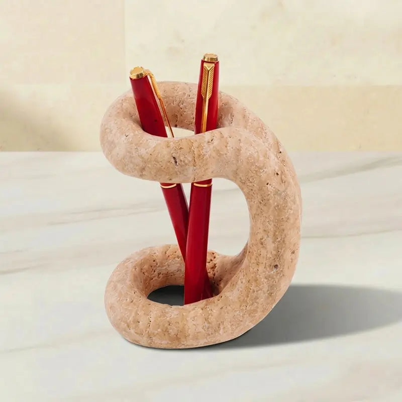 Travertine Pen Holder For School, Office & Desk Accessories
