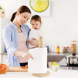 round shaped marble paper towel holder freestanding on dining table for easy access
