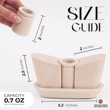 Size dimensions for salt and pepper shakers with tray in verona