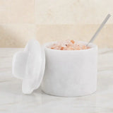 Marble Salt Cellar With Lid and Spoon – Storage Jar for Salt, Sugar & Spices