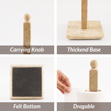 Square shaped travertine paper towel holder showing detailed natural stone surface