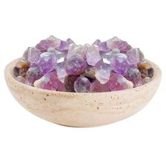 Travertine Marble Fruit Bowl – Natural Stone Serving Bowl in 10