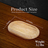 Size guide of travertine oval tray for vanity, food, or decor use