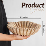 Visual size guide showing 10 inches travertine ruffle bowl
