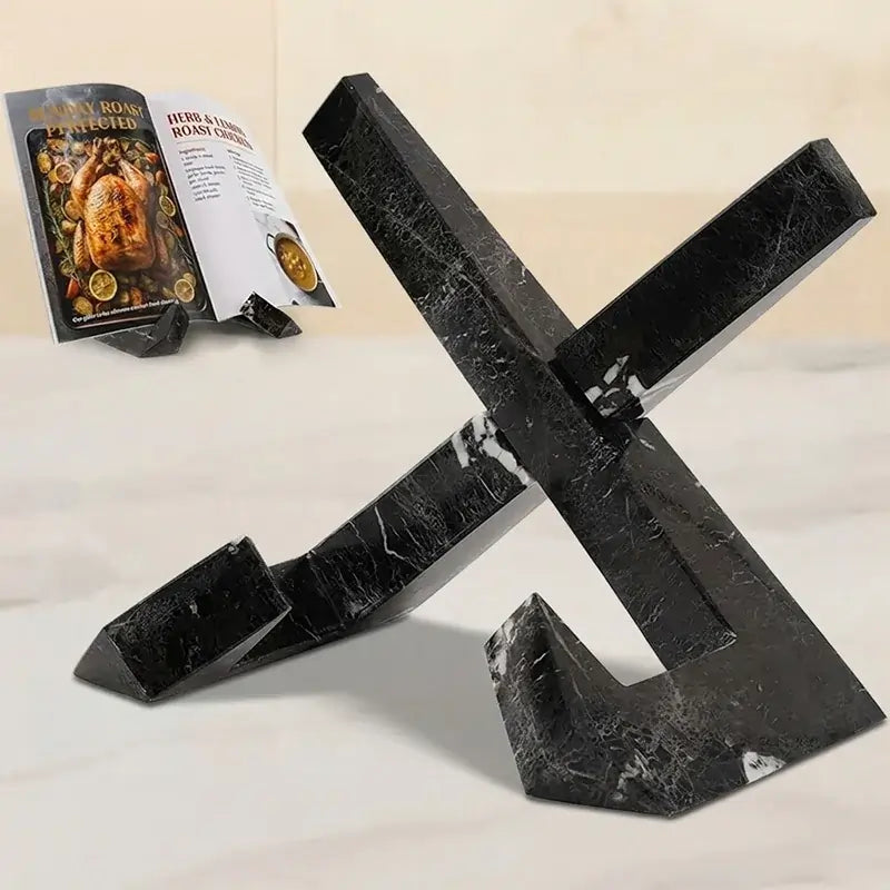 Marble Cookbook Stand for Kitchen Counter 8 Inch Recipe Book Holder