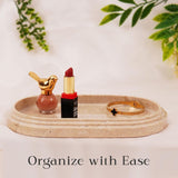 Makeup vanity tray in verona made of marble for bathroom or bedroom dresser organization