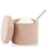 verona marble salt cellar with lid and spoon