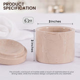 Size guide showing measurements of  verona marble salt and pepper containers
