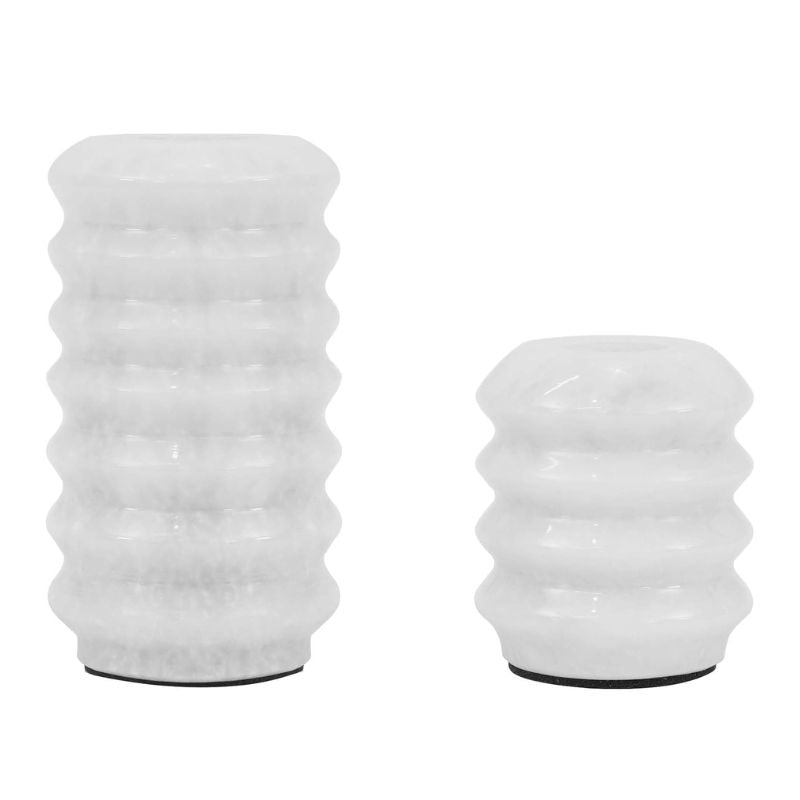 SPESHSTONES Travertine Marble Candle Holders - Set Of 2 Natural Stone Candlesticks, Modern Decor - View #2
