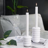 Set of White Marble Candle Holders for Wedding or Party Table Decor