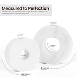 Size chart showing 5-inch height and diameter of white marble candle holders