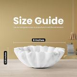 Size guide for marble ruffle bowl in 6 inches