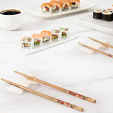 White onyx marble chopstick rests in formal dinner party place setting — natural stone chopstick holder and knife rest for entertaining and hosting by Speshstones