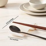 Size guide showing white onyx marble chopstick rests — 3.5 inch length and 0.6 inch width — natural stone chopstick holder and knife rest set of 2 by Speshstones