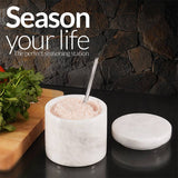 Decorative white marble salt and pepper container for table use